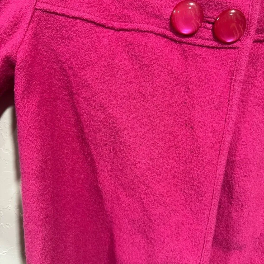 Mae & Rae Barbie Pink 100% Wool Jacket Pink Size M - Image 3