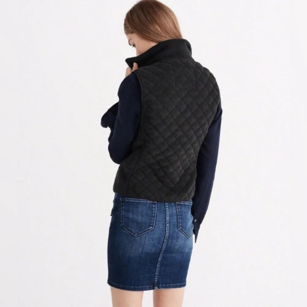 Fleece Quilted Vest - Black - M - Image 2