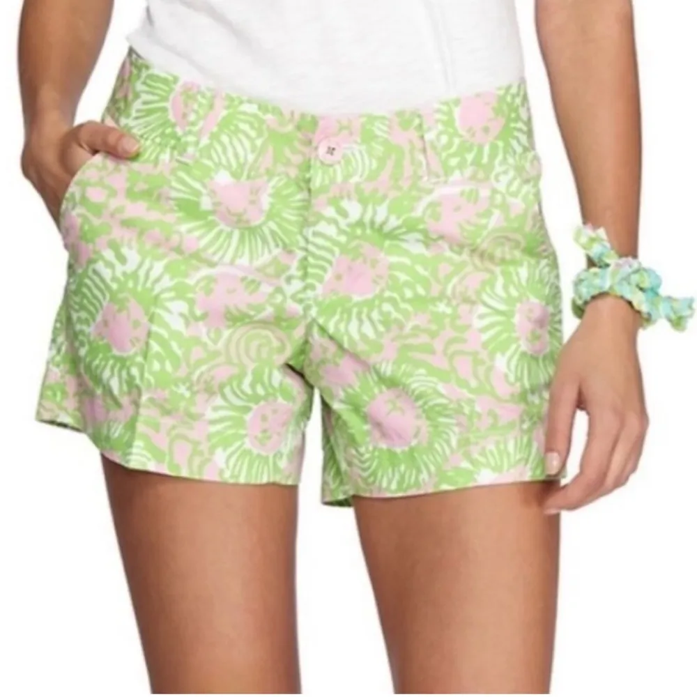 Lilly Pulitzer Women’s Callahan Shorts Size 2 Sunnyside Lion Print Pink Green - Image 69