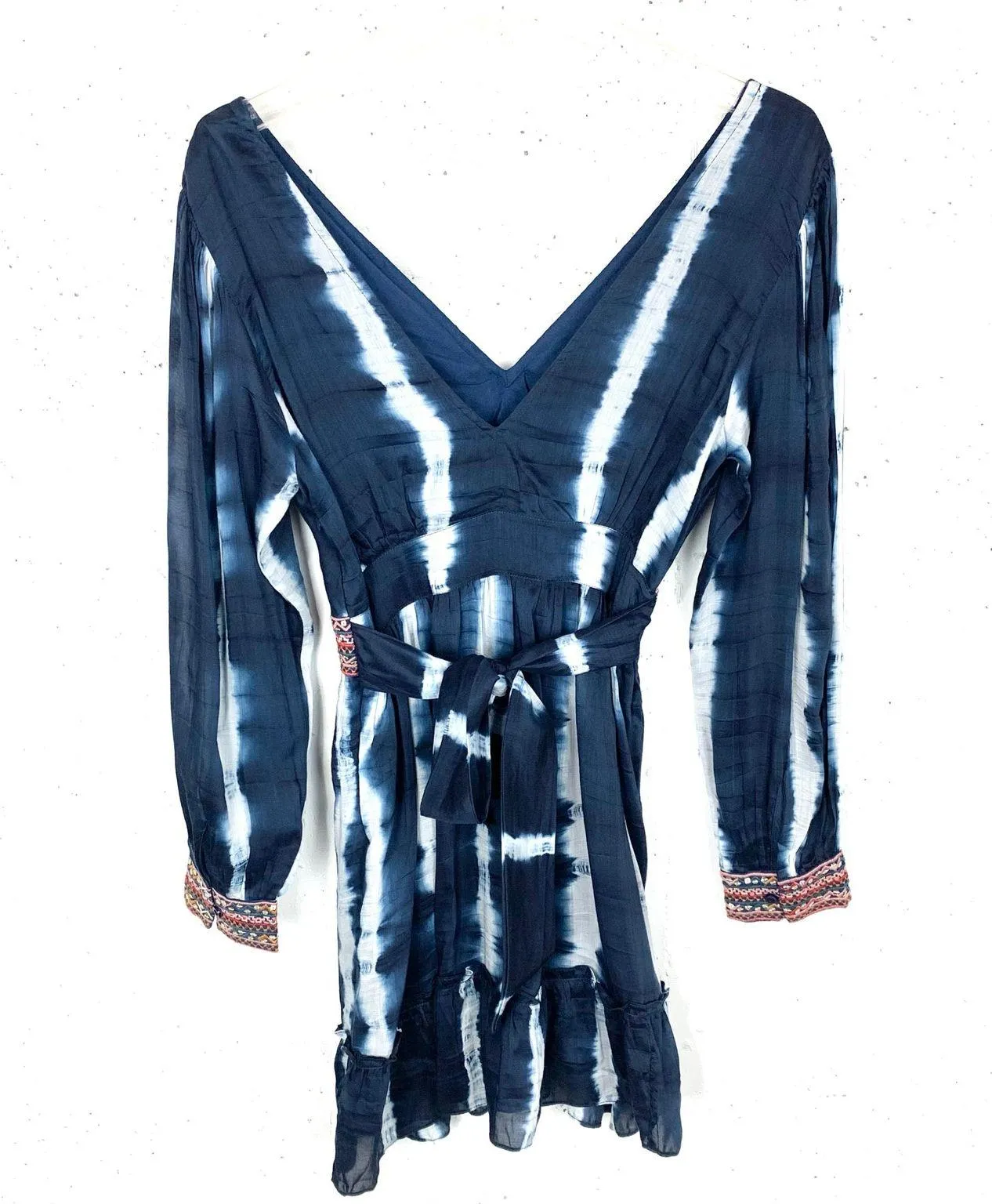 Anthropologie Verb Pallavi Singhee Beaded Tie Dye Mini Dress Blue Lyocell XSP Size undefined - Image 5