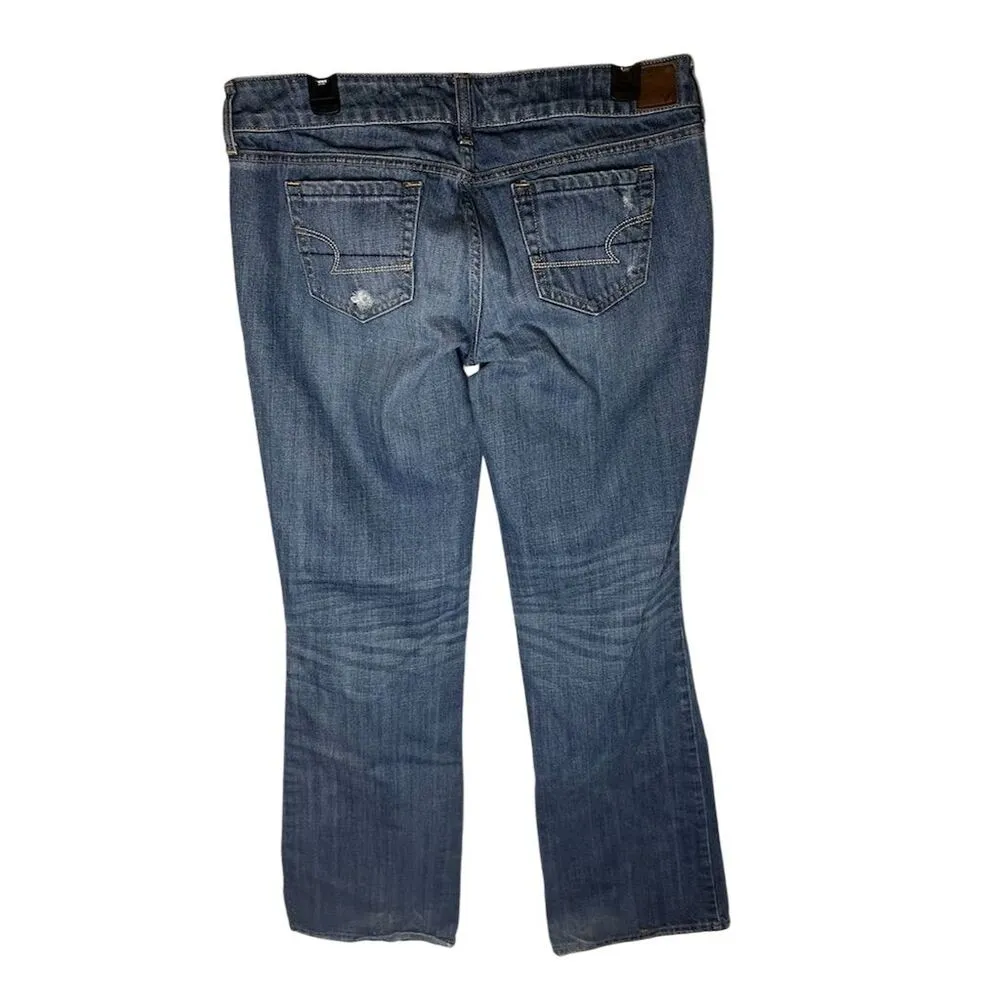American Eagle Women's Boyfriend Distressed Jeans Size 10 Blue Relaxed F… - Image 2