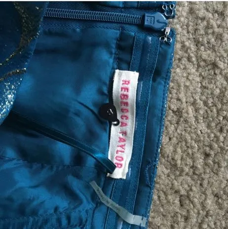 Teal And Gold Cocktail Dress - Image 2