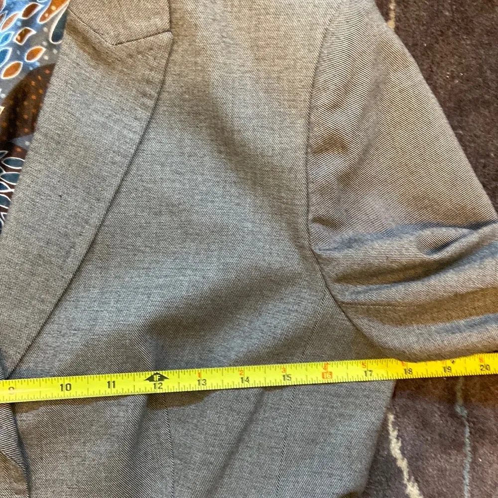 Nine West Blazer Plaid Double-Breasted Brown Floral Lining Size 8 - Image 13