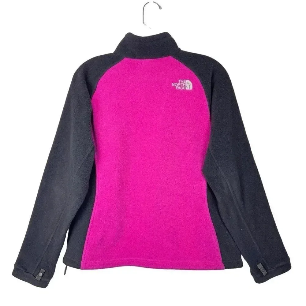 The North Face Denali Jacket Small Pink Gray Full Zip Fleece Embroidered Logo - Image 2