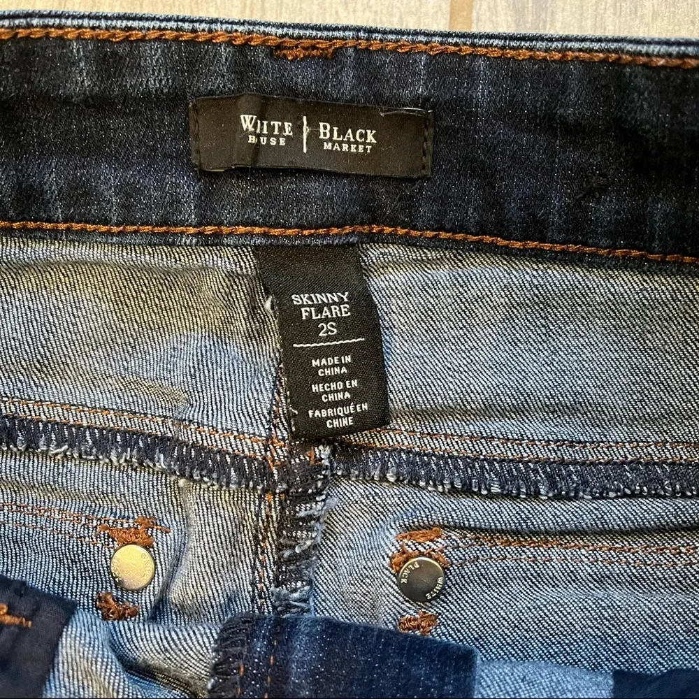 White House Black Market Skinny Flare Flap Pocket Jeans - Image 9