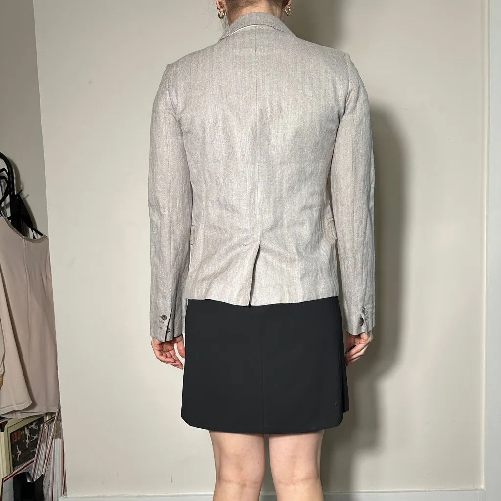 J Crew Beige Schoolboy Blazer Size 4 - Image 3