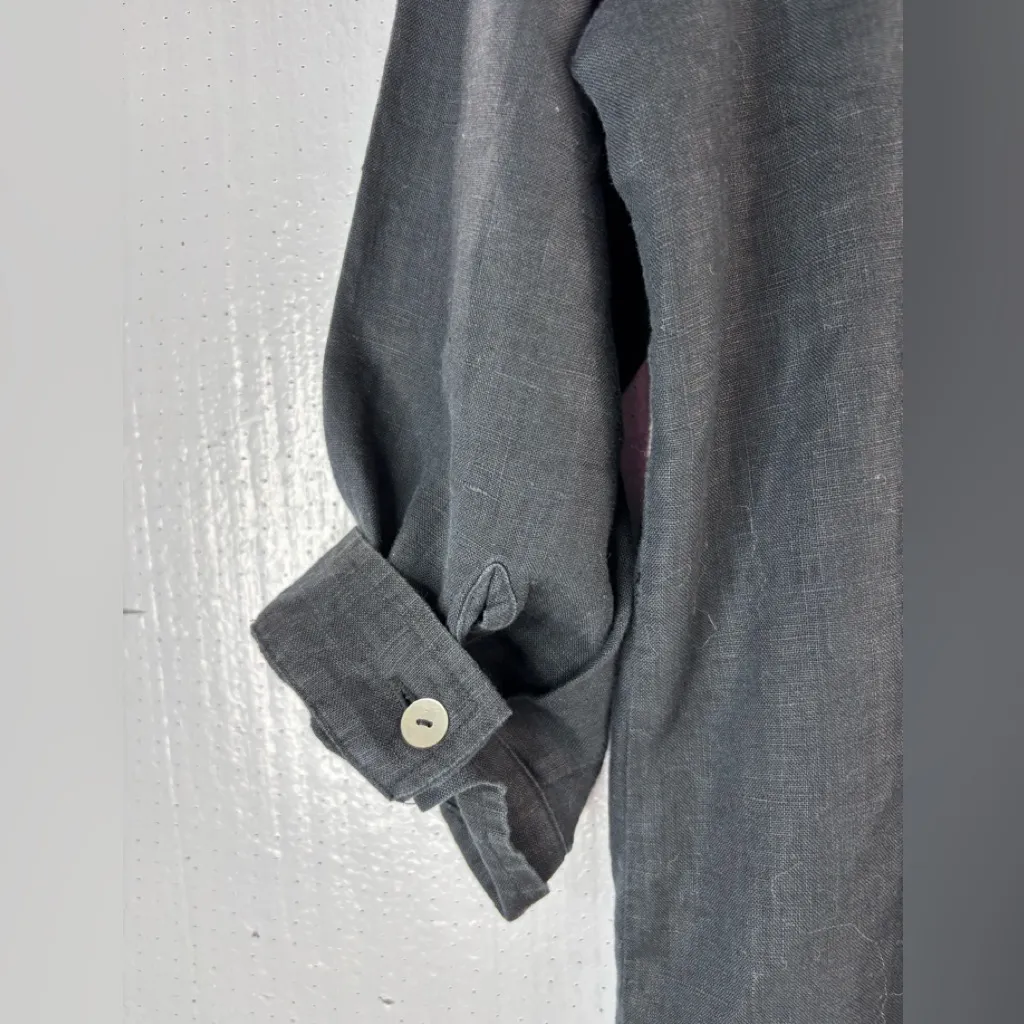 Edward Black Irish Linen M Women's Linen Tunic Top Size M - Image 8