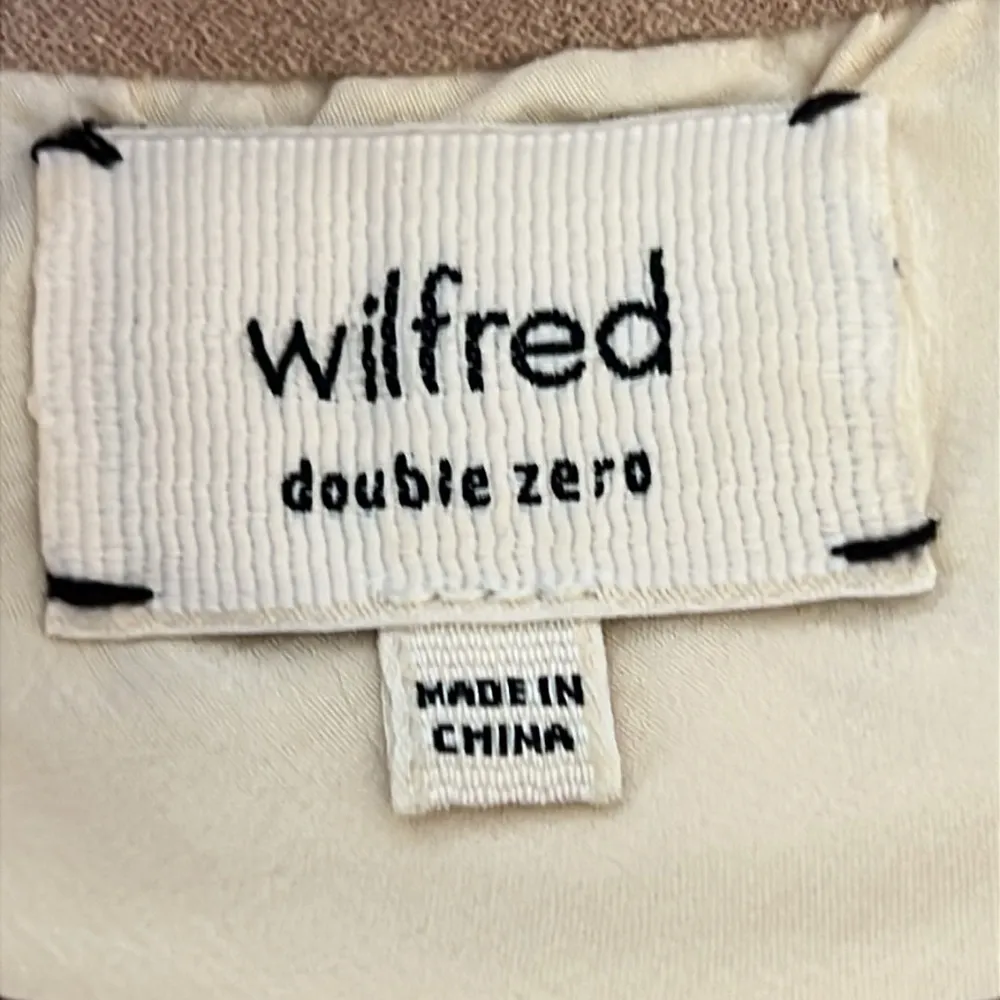 WILFRED ARITZIA Blazer Crepe Shawl Open Front Cuff 3/4 Sleeve Jacket Beige SZ 00 - Image 7