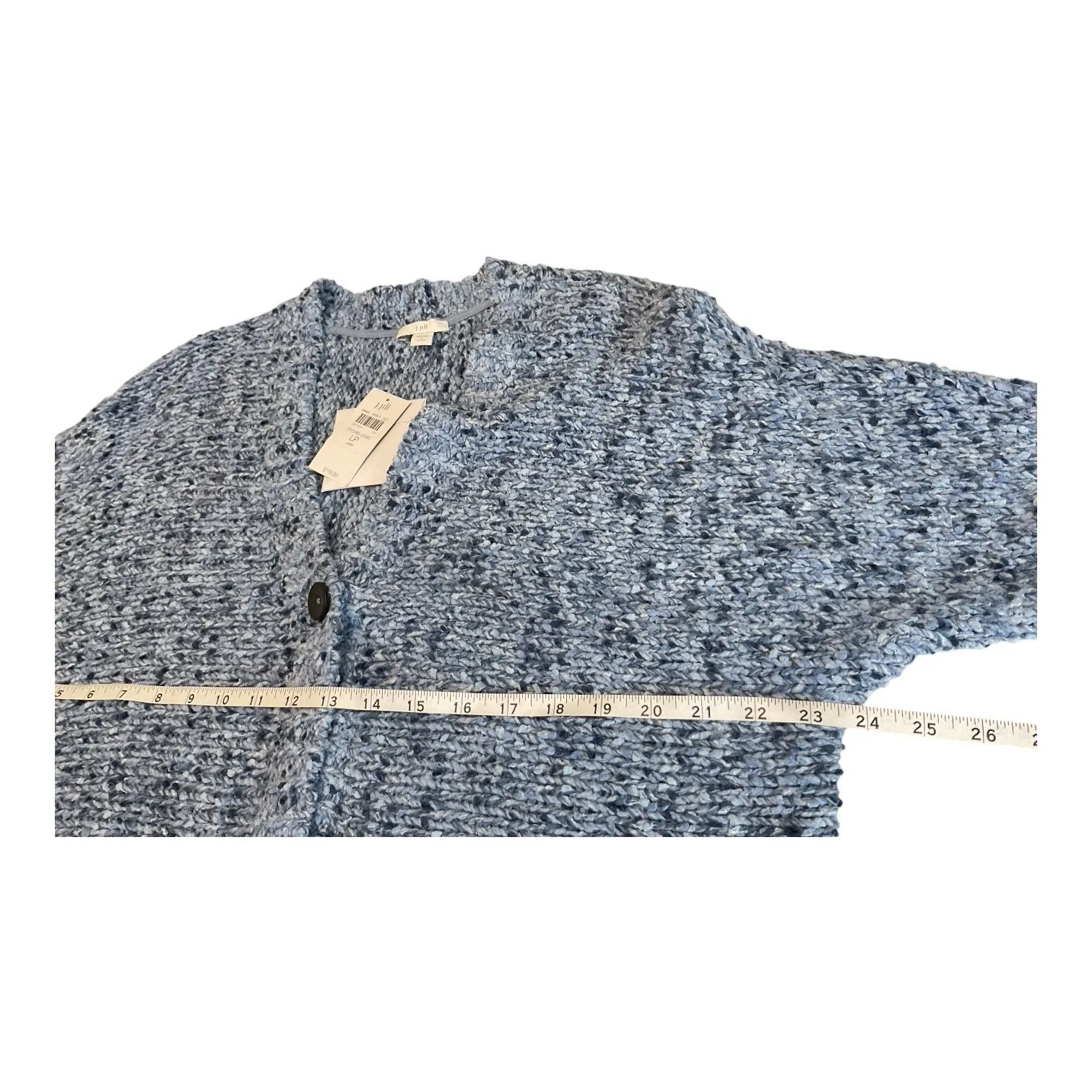 NWT J Jill Utopia Patch Pocket Cardigan LP Long Sleeve Chunky Knit Blue $119 Size undefined - Image 8