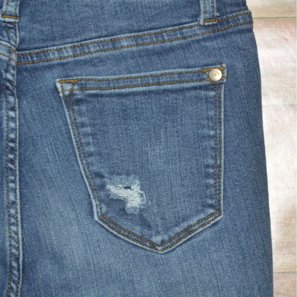 Judy Blue Skinny Jeans Ladies 3 26 Distressed Stretch Denim Pants Raw Cuffed Hem - Image 8