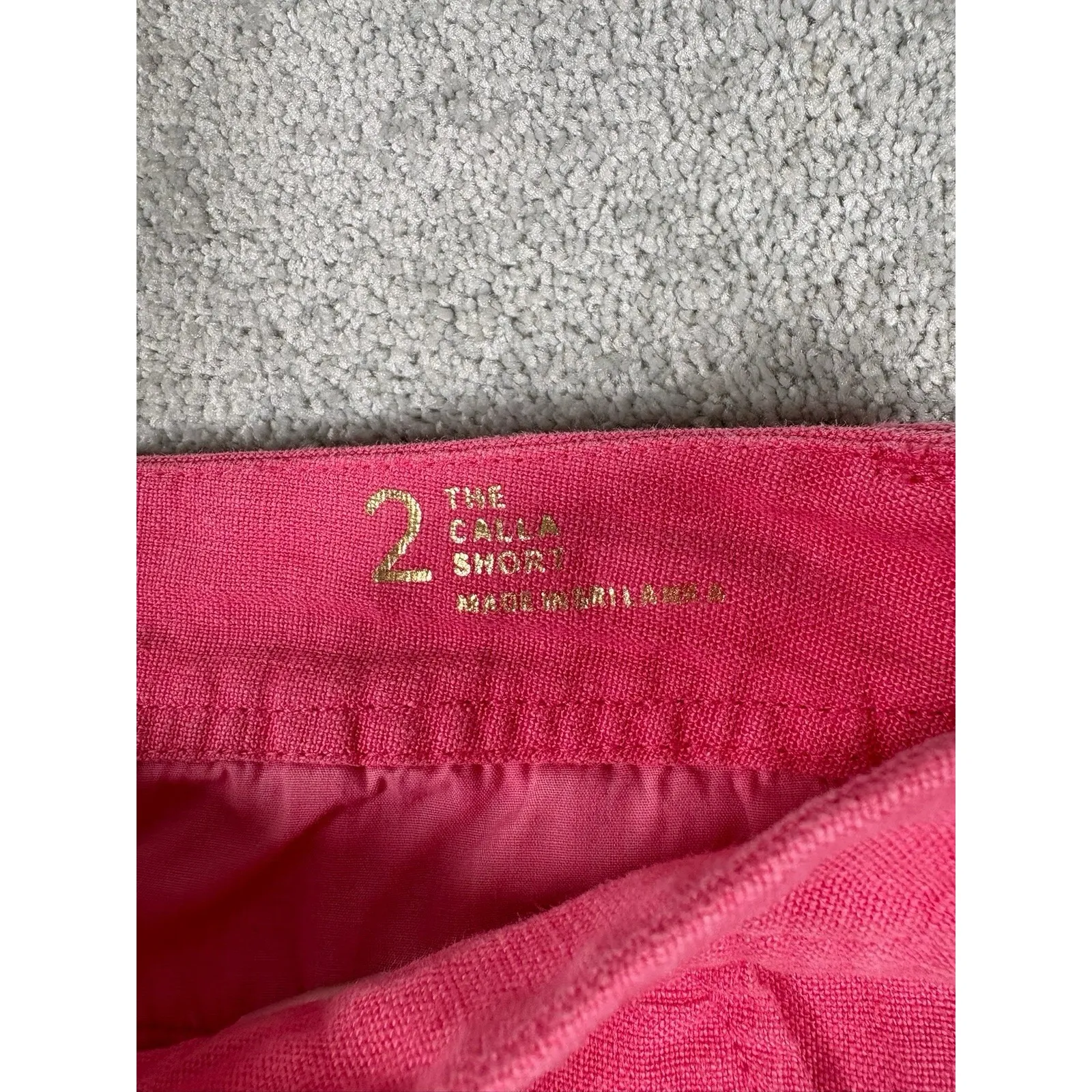 Lilly Pulitzer The Calla Short Pink size 2 100% Linen - Image 3