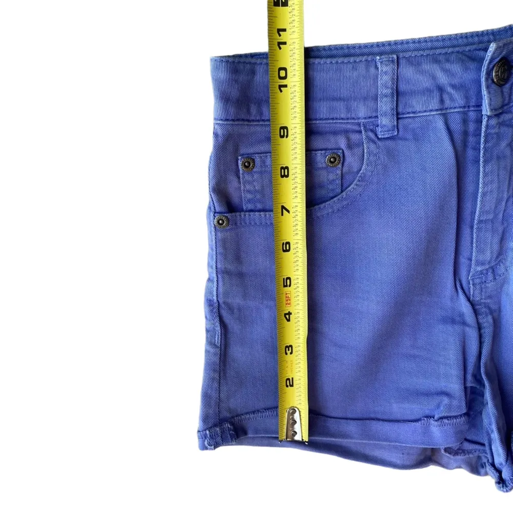 French Connection Women’s 10 Periwinkle Blue High Rise Jean Shorts Stretch Denim - Image 6