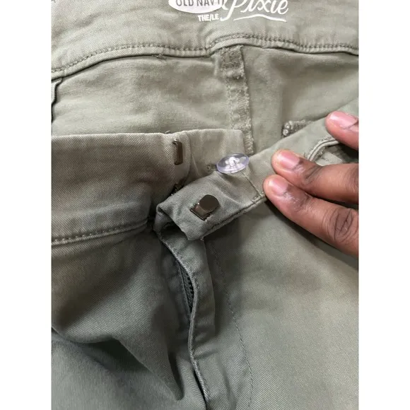 Old Navy Women 8 Reg High-Waisted Pixie Skinny Ankle Green Pants Casual Colorful - Image 9