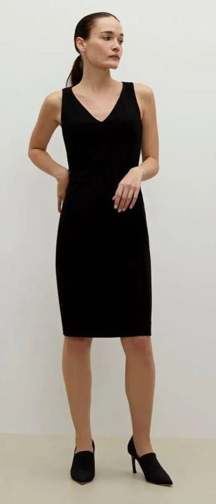 M.M. LAFLEUR The Rachel Dress Sleeveless V-Neck Sheath BLD in Black Size 8 - Image 1