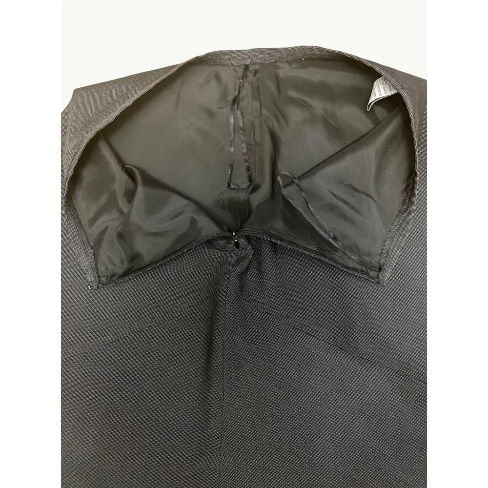 Black Asymmetrical Skirt Polyester Rayon Blend Lining Side Zipper Business Wear Size undefined - Image 5