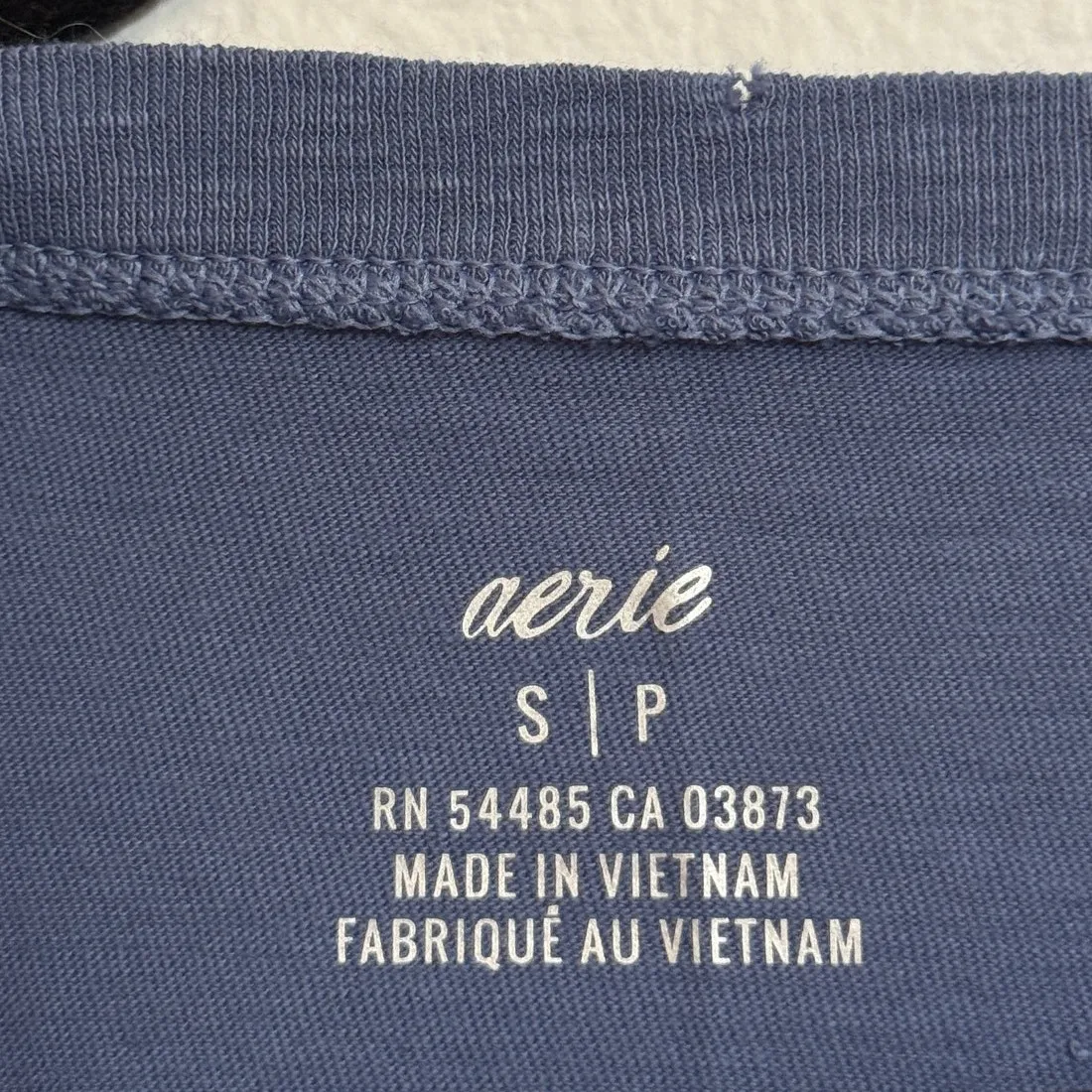 NEW Aerie Sz S V-Neck Tee T-shirt in Blue 100% Cotton Natural Fiber - Image 5