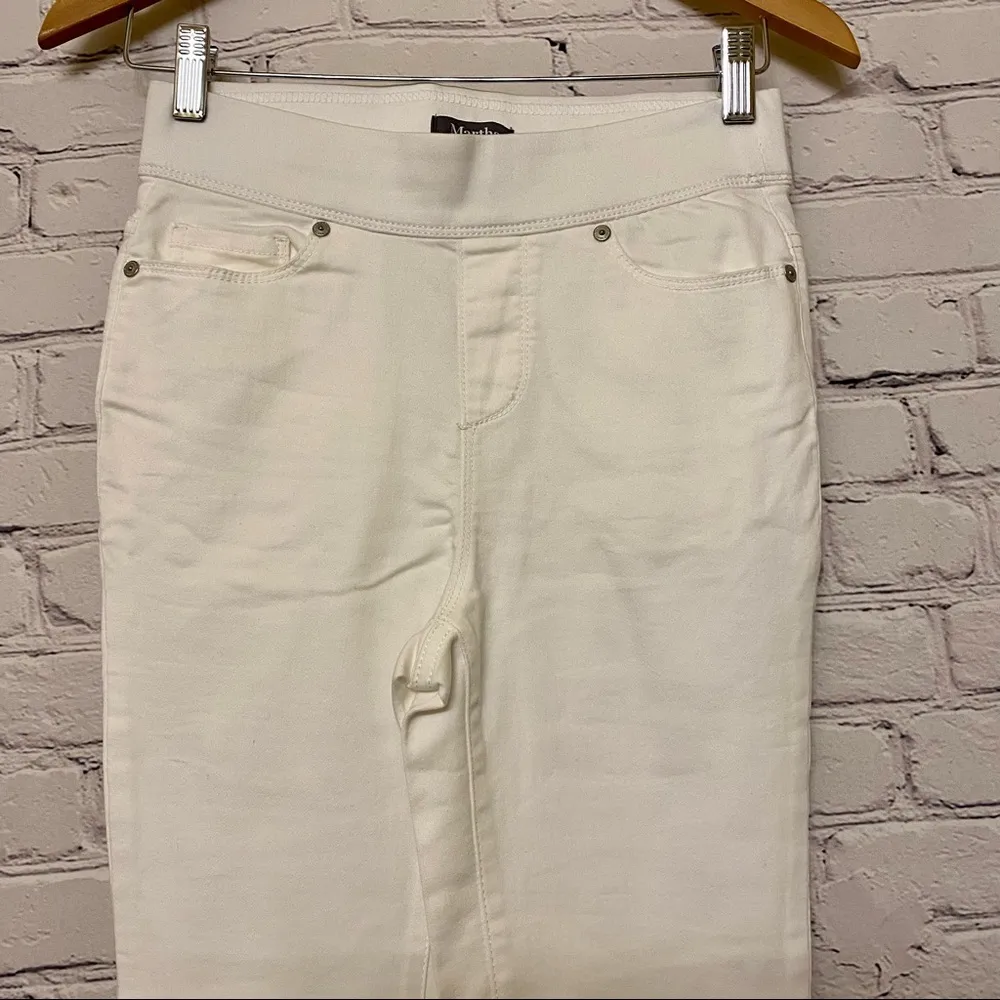 Martha Stewart Women’s Knit Denim Ankle Jeans w/ Zipper White Size 0 Reg *FLAW* - Image 3