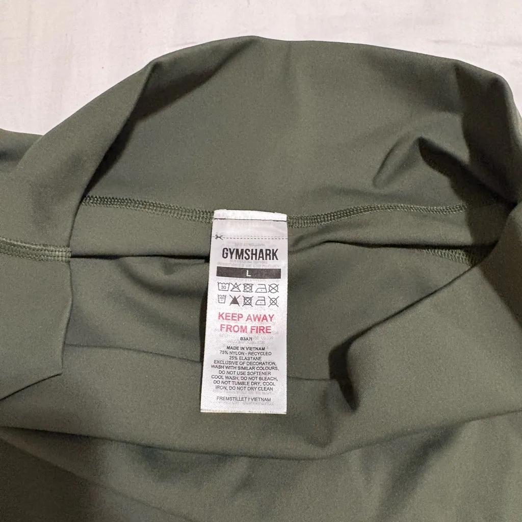 Gymshark Green Women’s Size Large Elevate Biker Compression Shorts Workout - Image 4