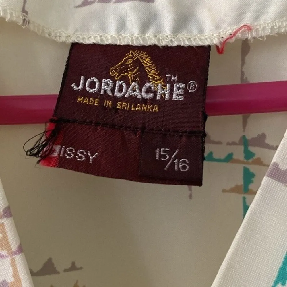 Vintage Jordashe “missy” faux wrap dress.  Totally rad. Size L - Image 3