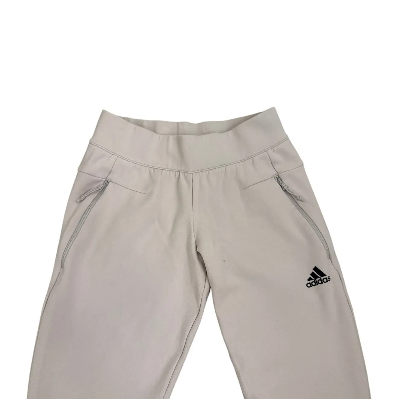 Adidas Sweatpants Straight Leg Casual Active Cream Joggers Size Women's XS - Image 4