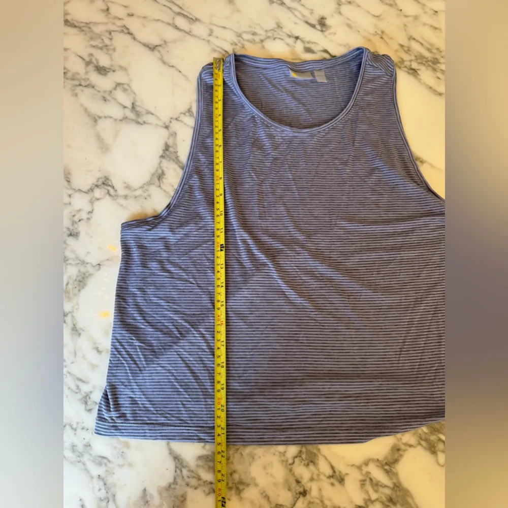 NWT Zella Work For It Stripe Tank Top Gray and Purple Stripes Size XL - Image 5