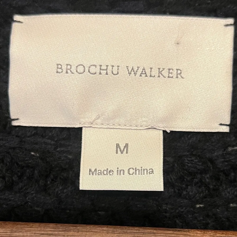 BROCHU WALKER Women's Black Cashmere Wool Blend Chunky Knit Sleeveless Cardigan - Image 3