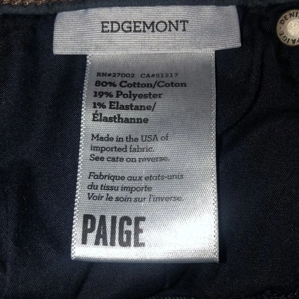 PAIGE TRANSCEND EDGEMONT MID-RISE SKINNY STRETCH DAYTON N/WHISKERS - Image 6