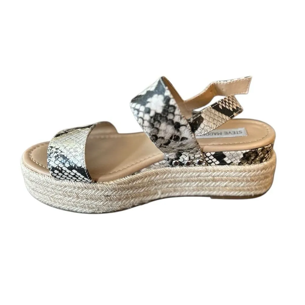 Steve Madden Women's Espadrille‎ Wedge Sandals Size 8 Python Print - Image 6