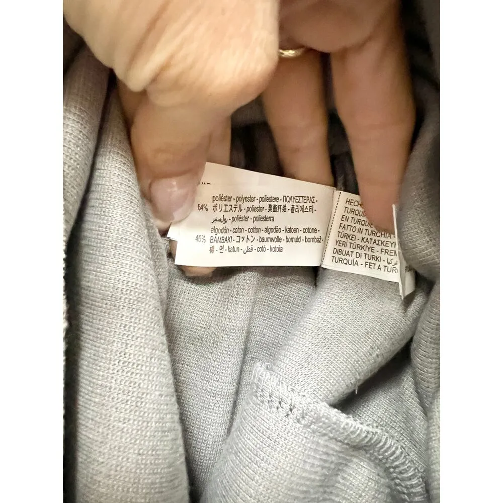 Zara Pull On High Waisted Knit Pencil & Straight Midi Skirt Gray Women's Size M - Image 4