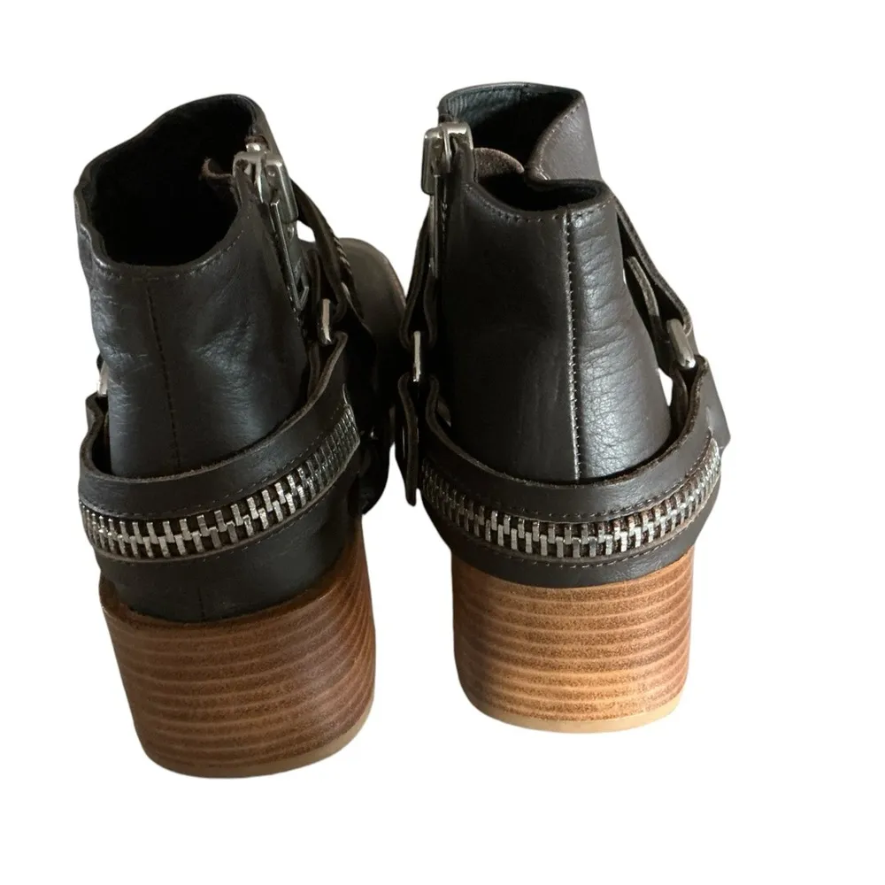 Sol sana Eddie Moto brown leather stirrups western cowgirl ankle boots Sz 38/8 - Image 4