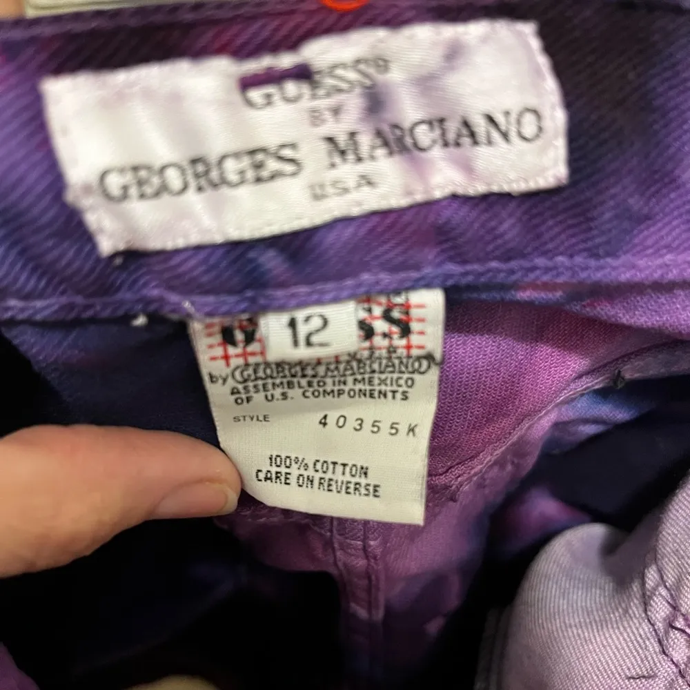 90s • Vintage Guess Jean shorts • custom tie dyed • psychedelic • festival - Image 5