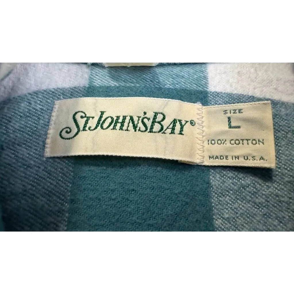 Vintage St. John's Bay Plaid Flannel Shirt & Corduroy Vest Set Women's Large L - Image 4