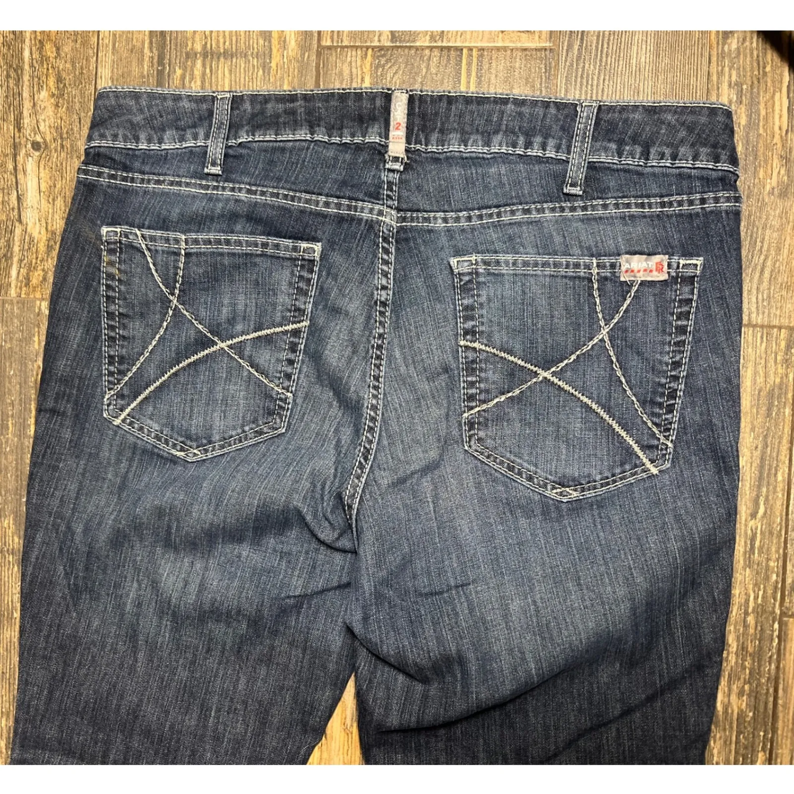Ariat FR Mid Rise Bootcut Jeans Dark Wash Womens Size 33R USA Western Workwear‎ - Image 9