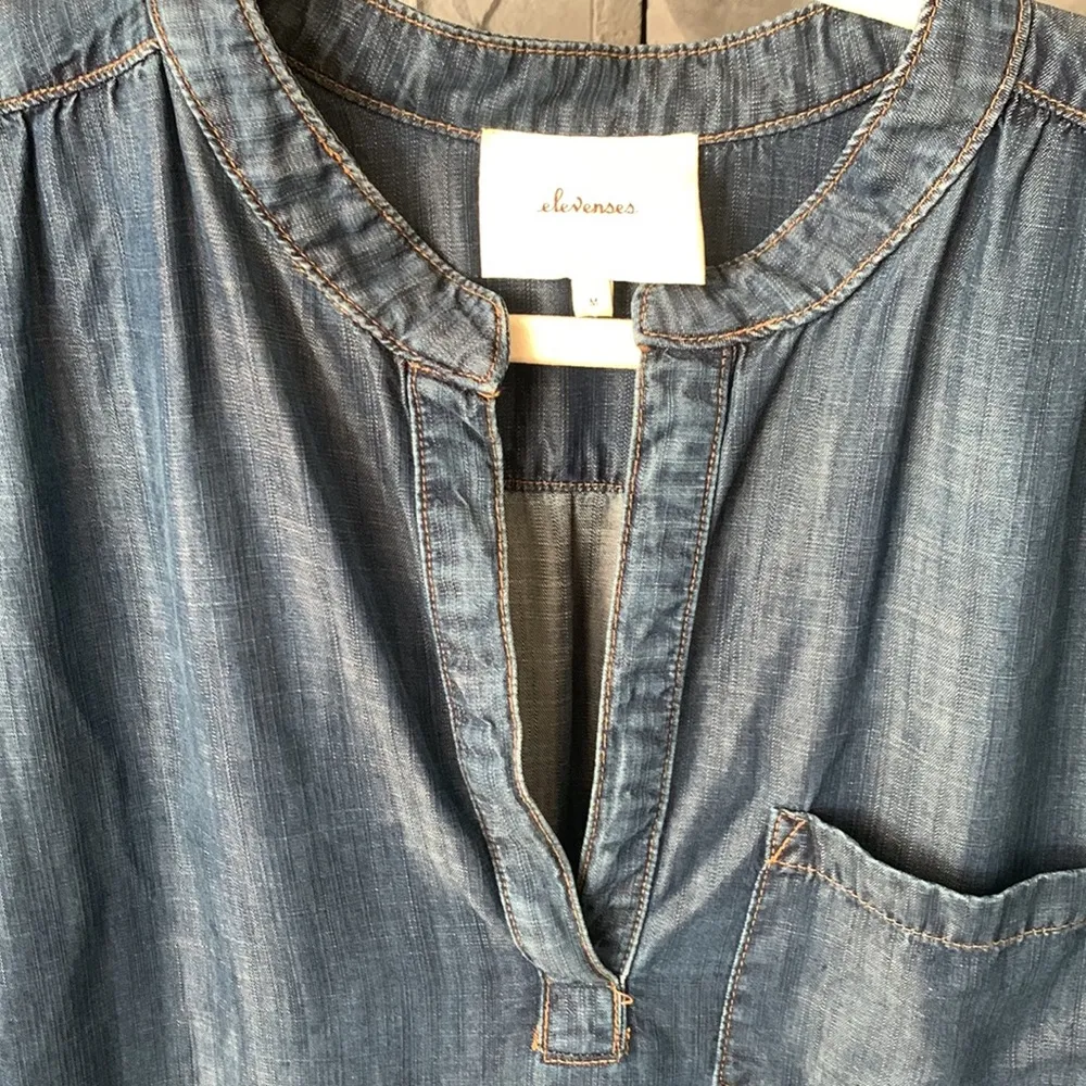 Anthropologie elevenses denim shirt - Image 4