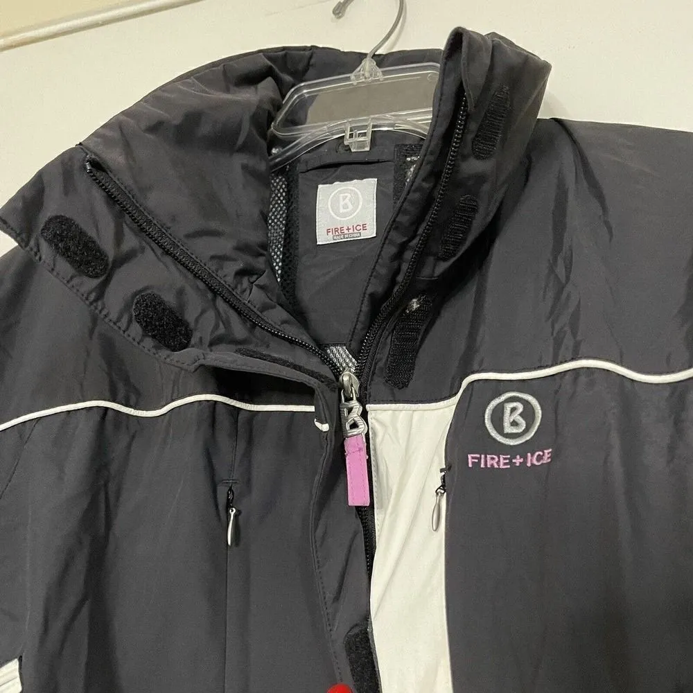 BOGNER FIRE + ICE BLACK SKI SNOWBOARDING FULL ZIP UP JACKET WOMEN SIZE 4 SMALL - Image 2