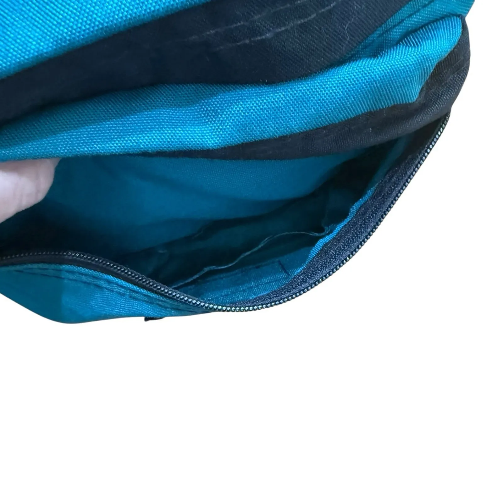 VTG Jansport Fanny Pack 2 Pouch‎ Waist Bag TEAL GREEN Black USA 90's - Image 8