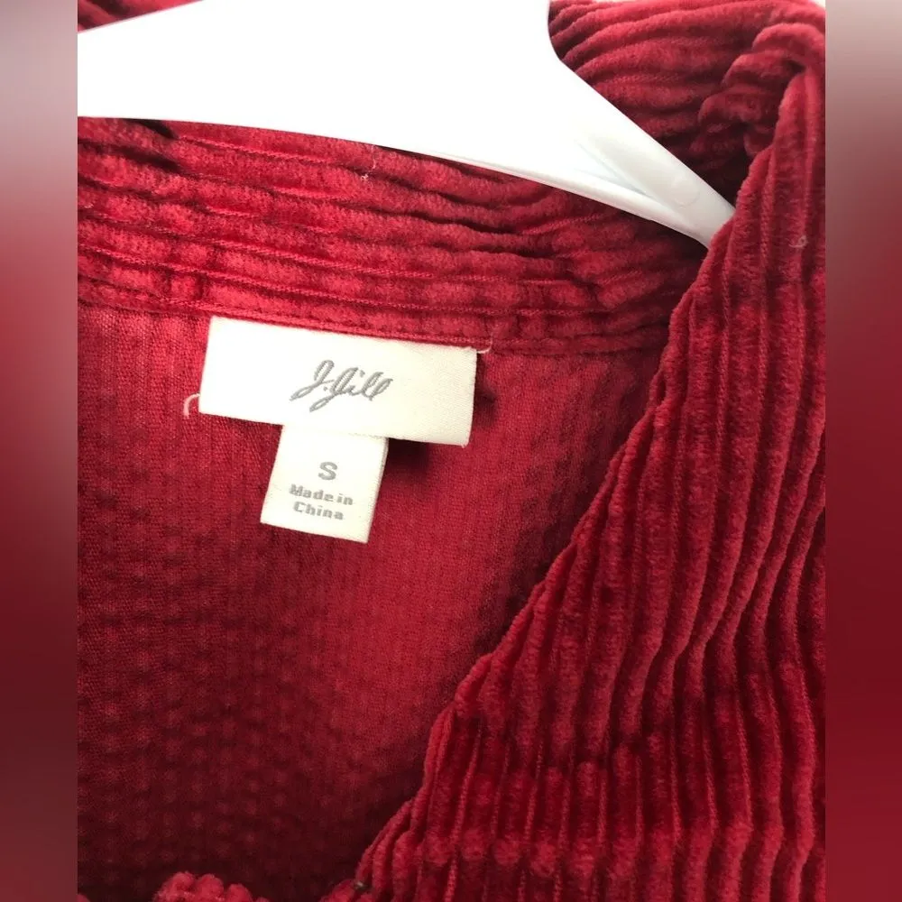 J. Jill Ribbed Cotton Corduroy Jacket Jeweled Buttons snap front women sz S - Image 9