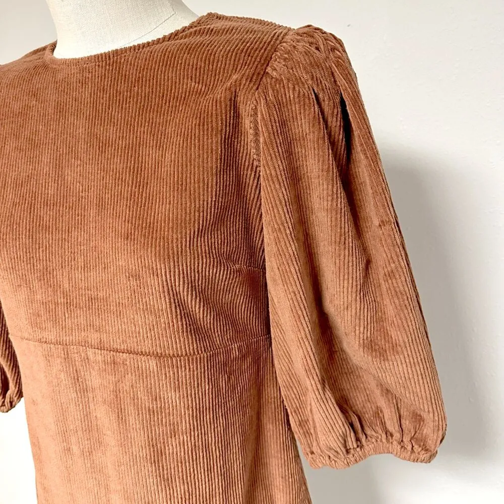 *NEW* byTiMo Corduroy Flounce Dress Brown Size M - Image 3