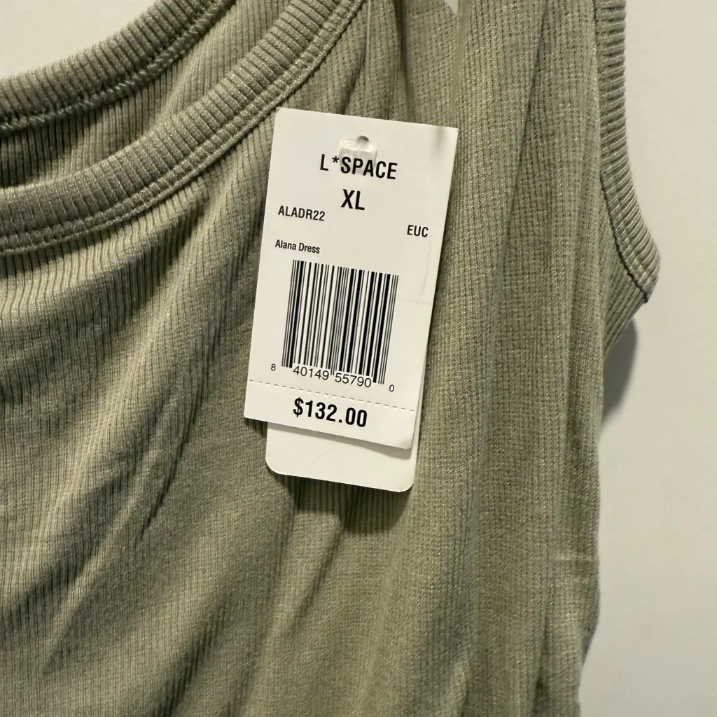 NWT l-Space Olive Green One-Shoulder Dress XL but ptp is 15 before stretch - Image 4