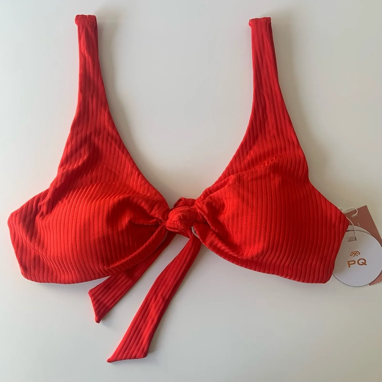 Pilyq PQ Swim Drew Knot Bikini Top Swimwear Size Large NEW Retail $80 TOP ONLY - Image 7