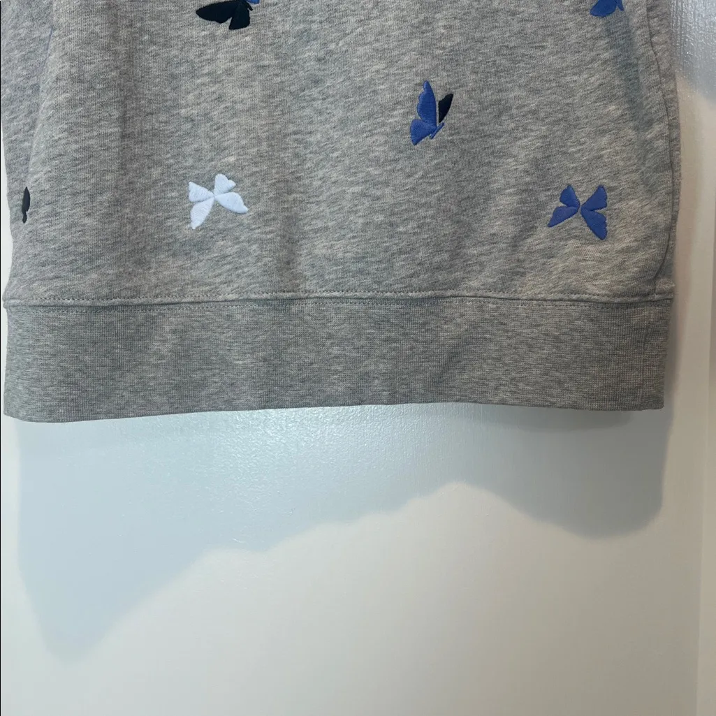 Kate Spade Gray Sweatshirt with Butterfly Design size XS. - Image 6