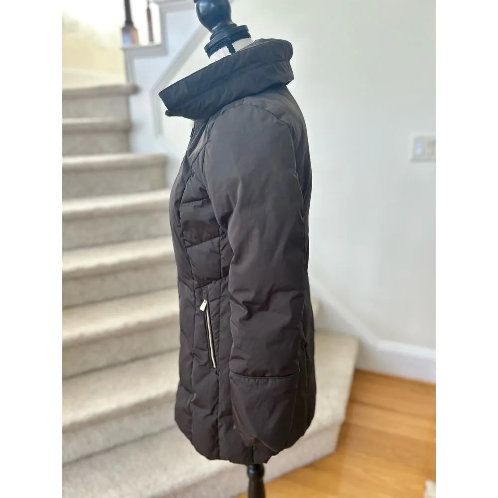 Cole Haan Dark Brown Down Fill Thigh Length Puffer Coat - Image 2