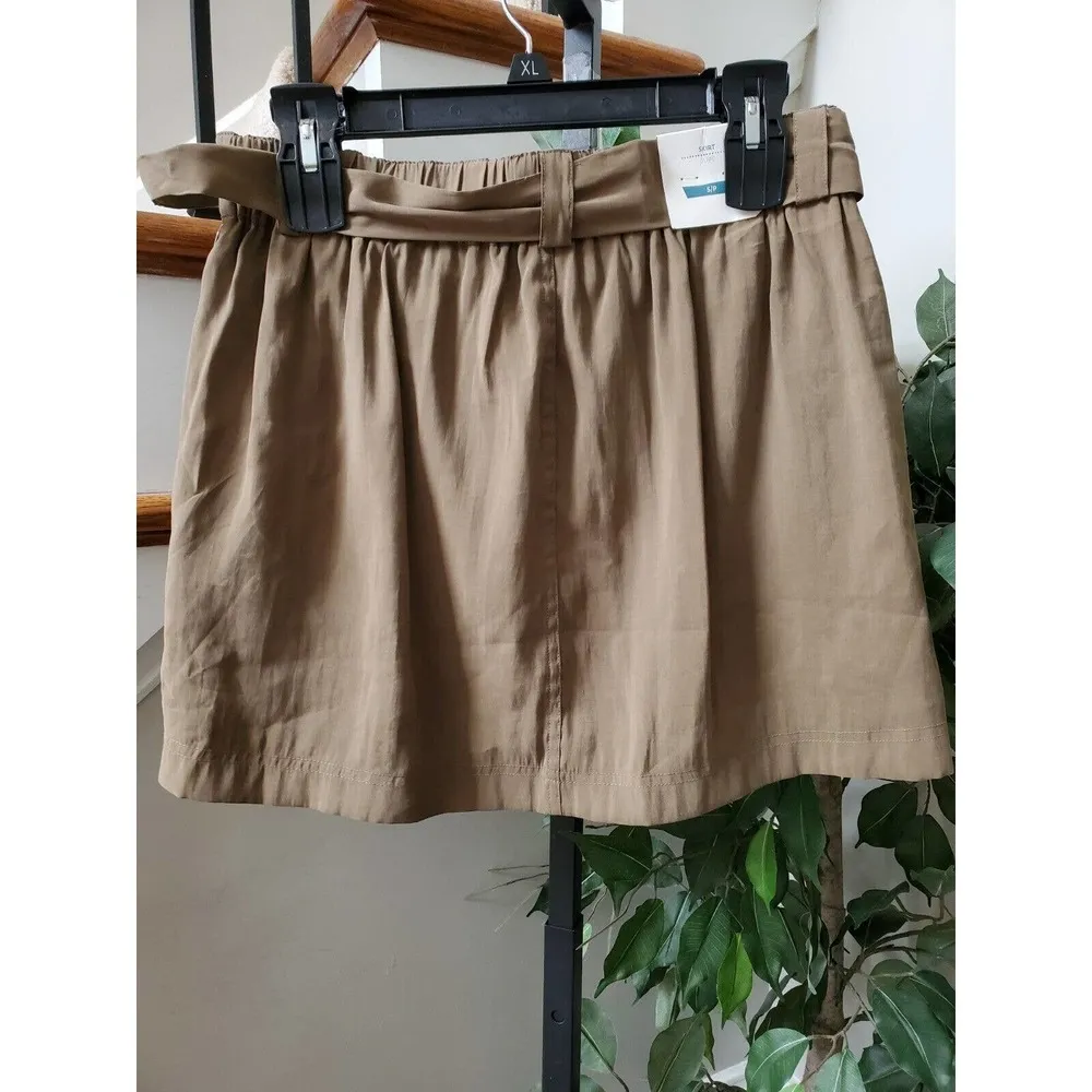 Old Navy Women's Brown Solid Modal High Waist Bull Mini Skirt Size Small - Image 6