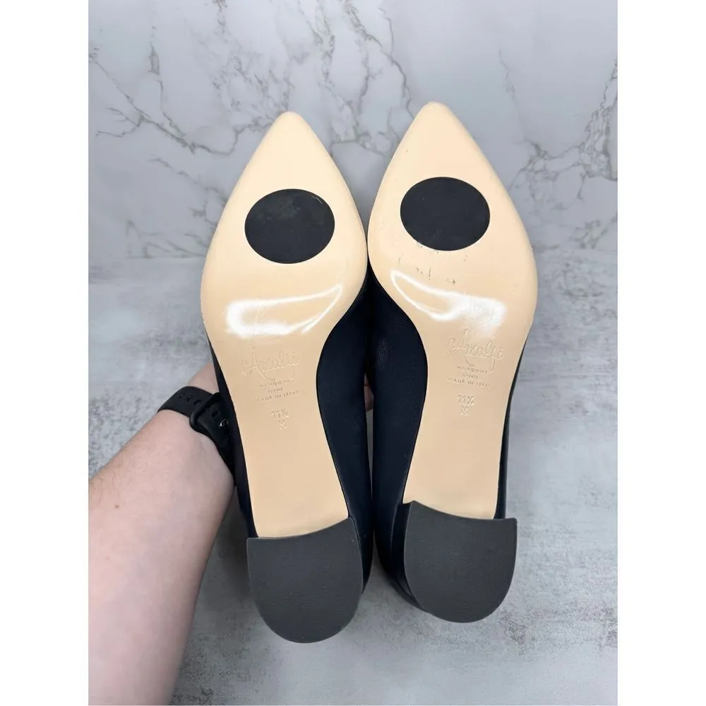 Amalfi Pumps Women Size 11.5 Blue Pavone Leather Parmasoft Pointed Toe Cushioned - Image 12