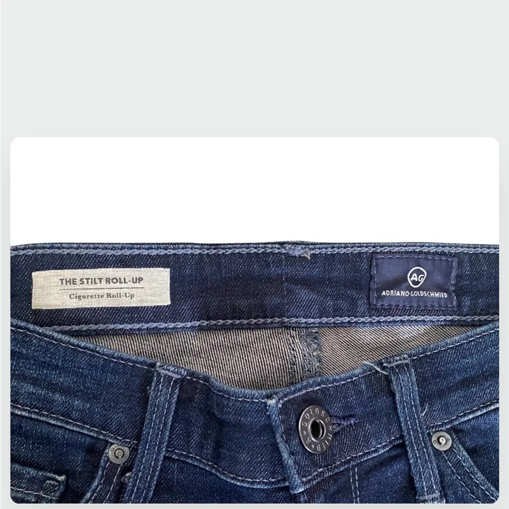 ADRIANO GOLDSCHMIED The Stilt Roll-Up Cigarette Blue Denim Jeans 27 R 27R AG - Image 3