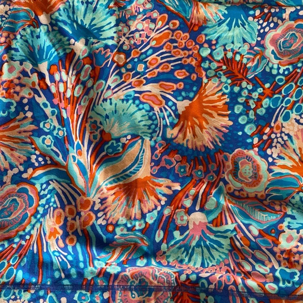 NWT Talbots size large coral blue red mini skirt skort beach - Image 2