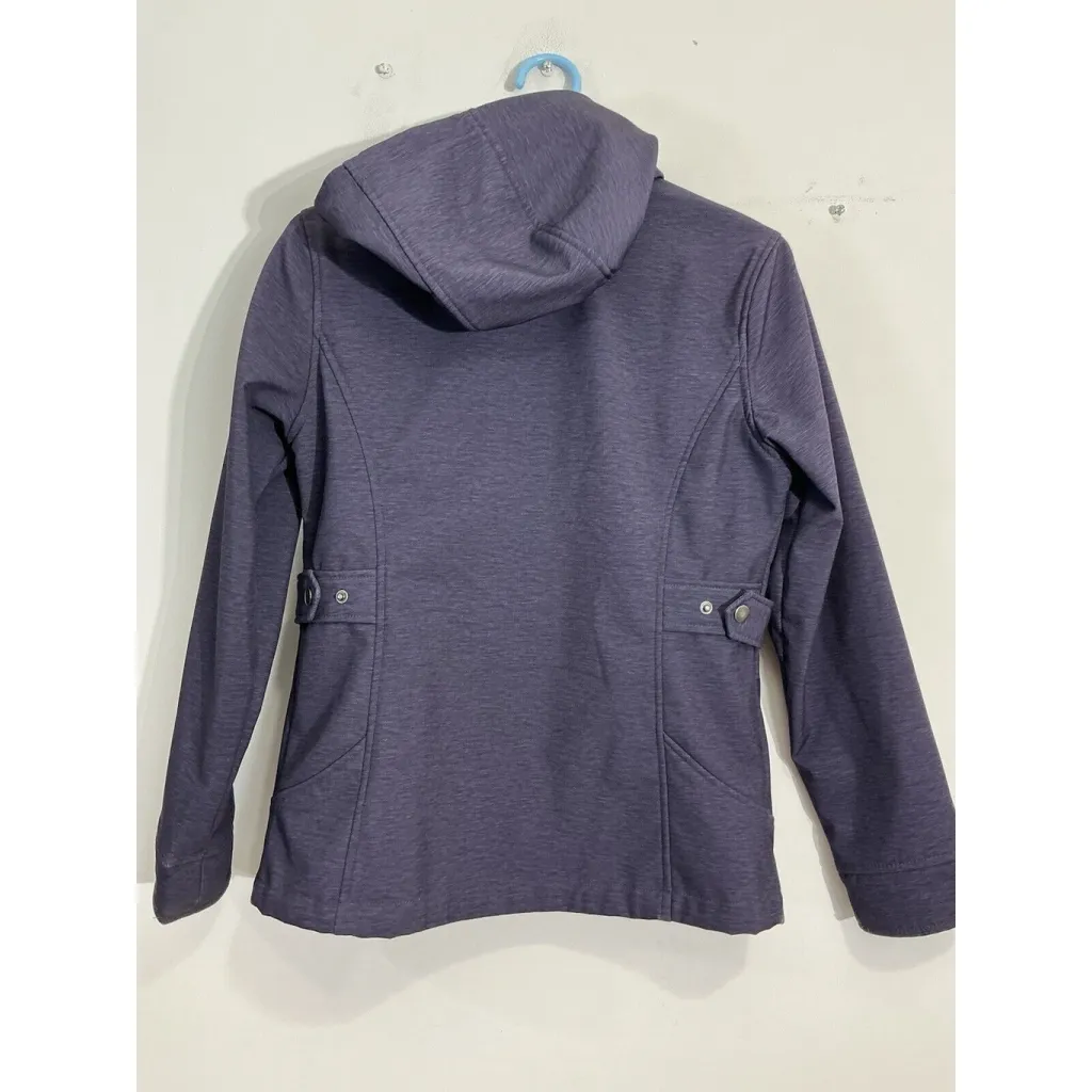 Womans Free Country Chico Navy Zip Up Hood Lined Jacket Small Waterproof - Image 4