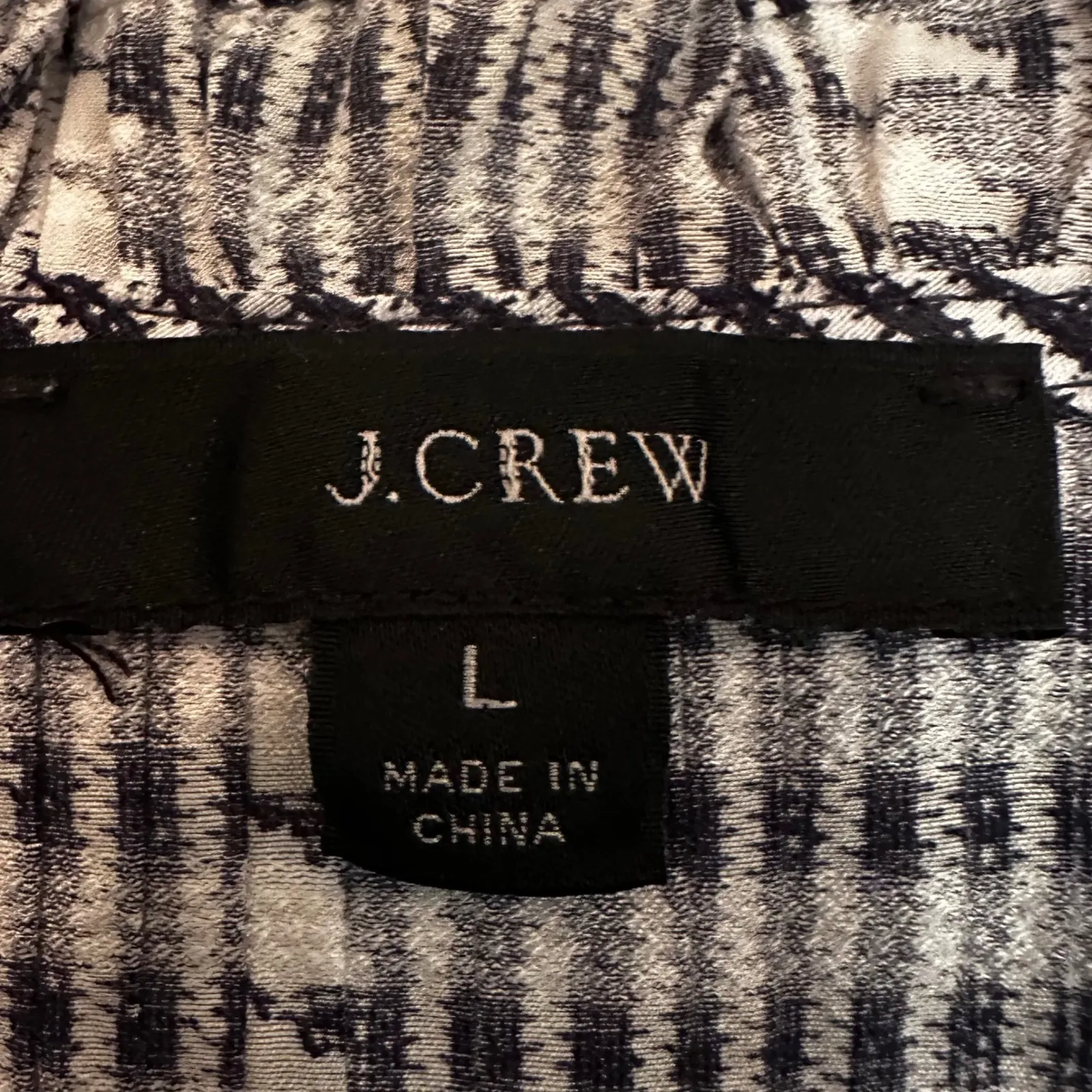 J.Crew Ruffle Neck Classic Popover Shirt Stripes Womens Large Navy Career Casual - Image 8