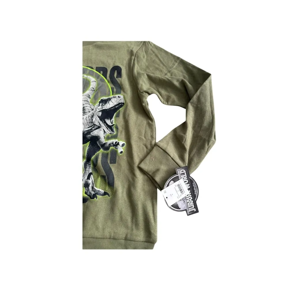 JURASSIC WORLD Women's Olive Crewneck Sweatshirt Size Large NEW NWT Green - Image 3