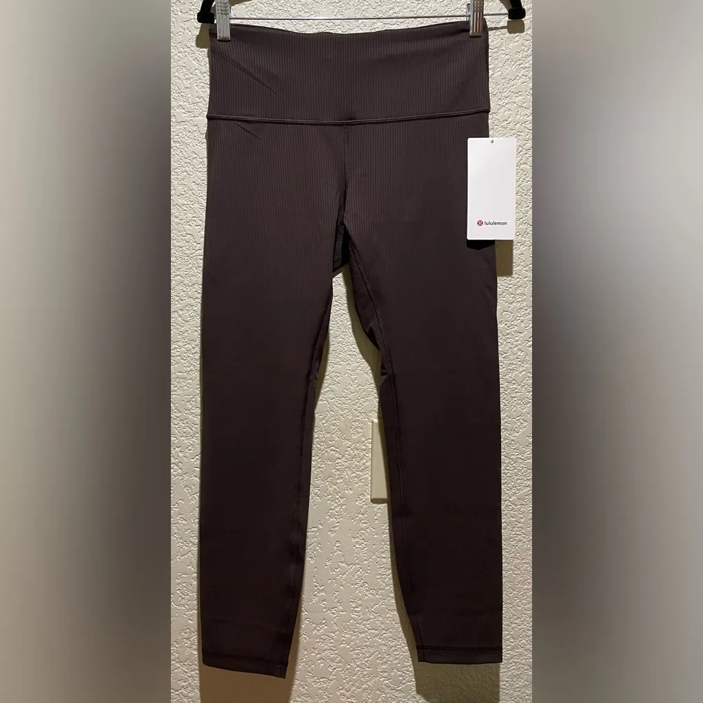 Lululemon NWT Wunder Train Ribbed High Rise Tights 25” Leggings Expresso Size 6 - Image 3
